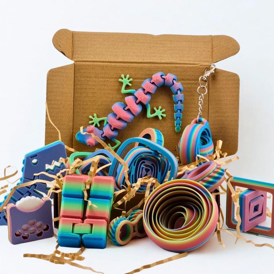 Radiant Rainbow Sensory Fidget Toy Bundle – Small, Medium & Large Packs