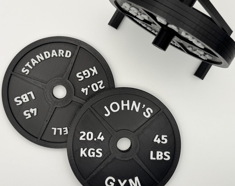 Custom 20KG Barbell Coasters with Stand