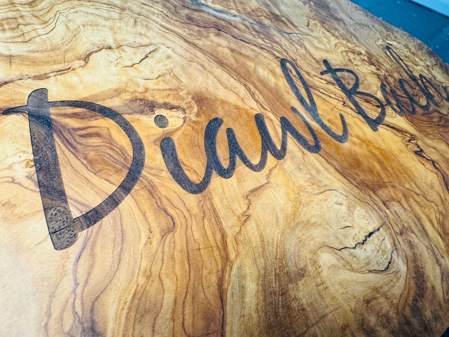 Engraved Rustic Olive Wood Home Name Display Sign
