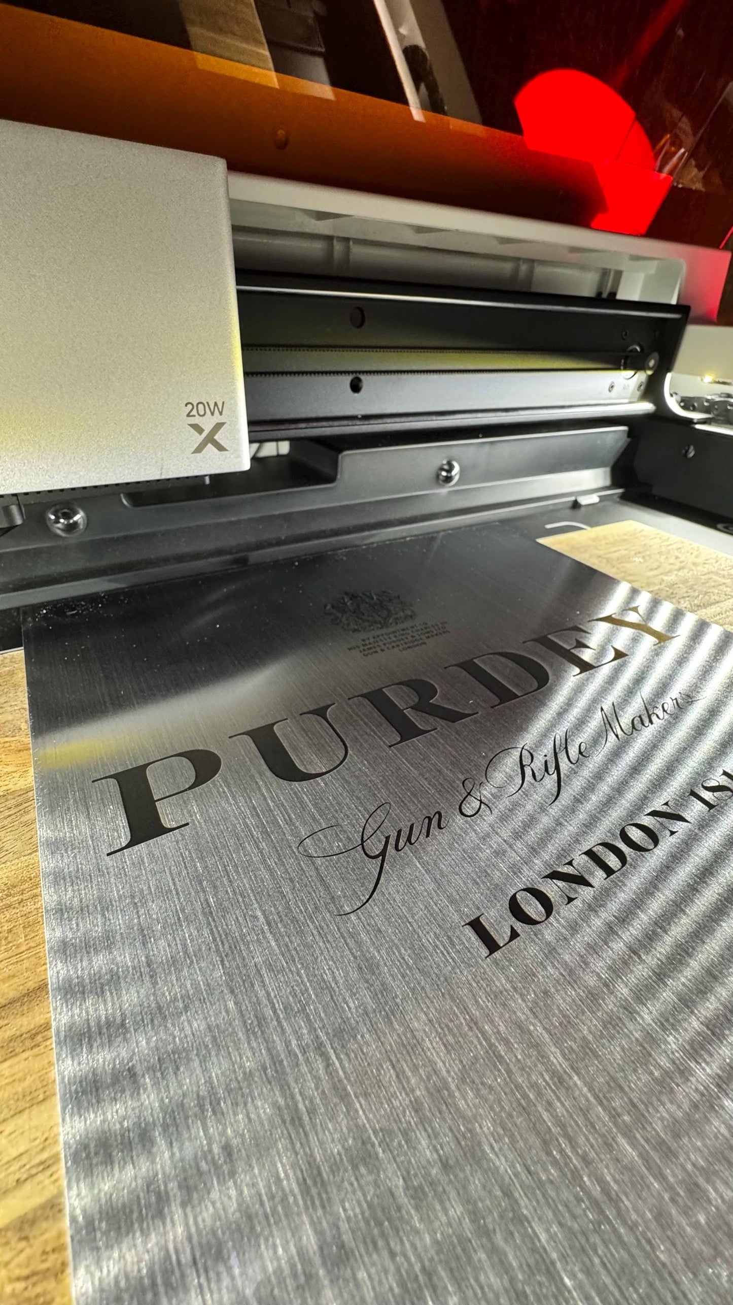 Custom Engraved Metal Plaque – Premium Laser Engraving for Business Logos, Signs & Displays – Brushed Steel Finish – Made in UK